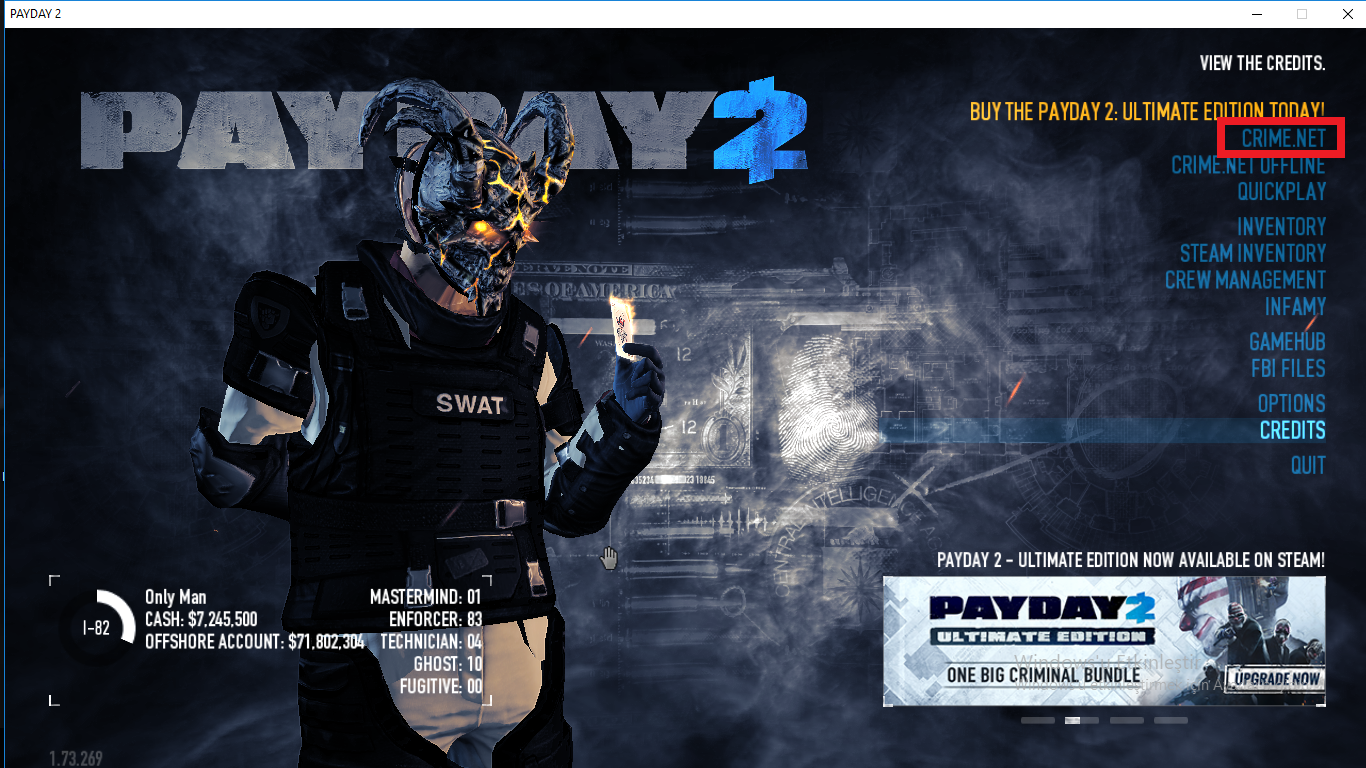 Параметры запуска игры payday 2