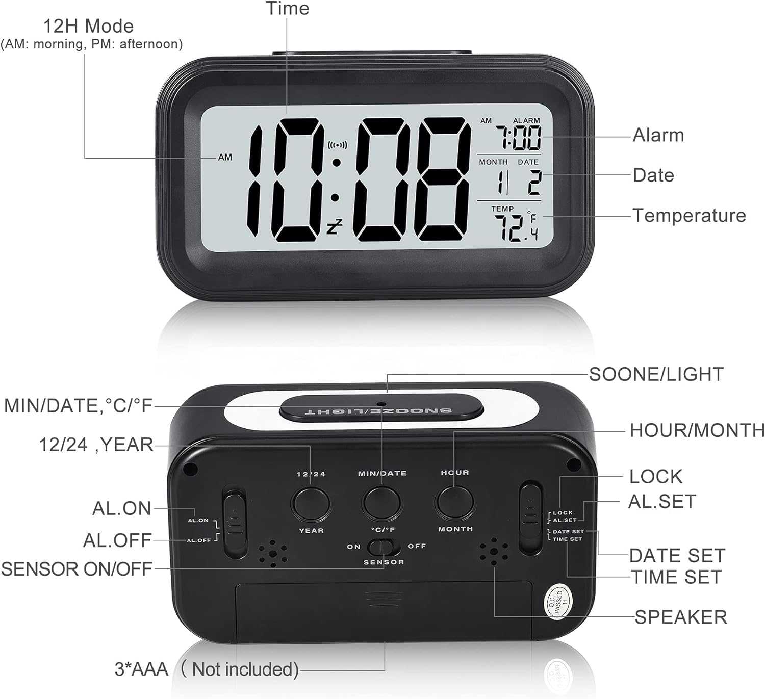 Как установить время на электронных настольных. Часы-будильник St-251 Snooze. Wendox часы будильник Snooze Light. Snooze Light модель en8190. Часы электронные настольные Light\Snooze Назначение кнопок.