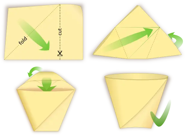 Оригами стаканчик из бумаги для детей схемы