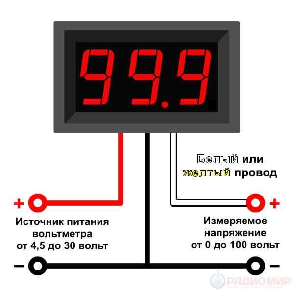 Как подсоединить вольтметр к зарядному устройству