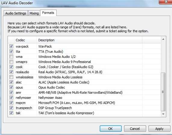 Lav audio decoder как удалить