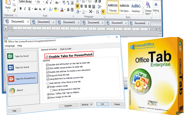 Как отключить office tab?