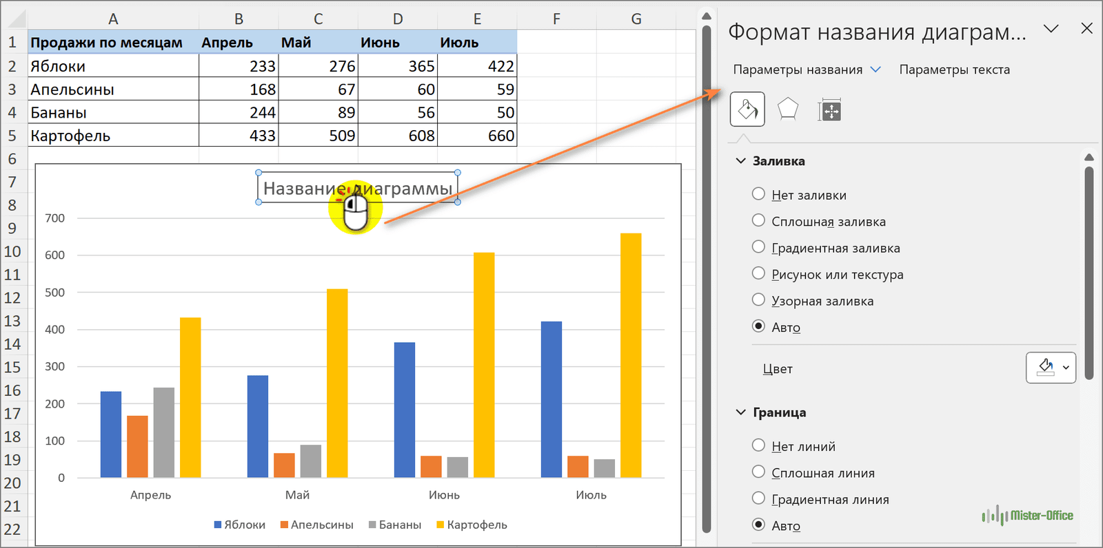 Как подписать оси диаграммы в excel
