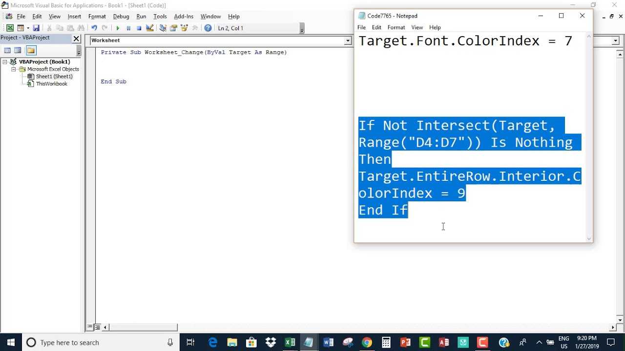 Vba worksheet object