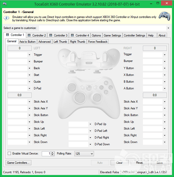 Эмулятор геймпада windows 10. Xbox 360 Controller Emulator (x360ce) готовые. Эмулятор геймпада для PC x360ce. X360ce • эмулятор контроллера Xbox 360. X360ce Dualshock 4.