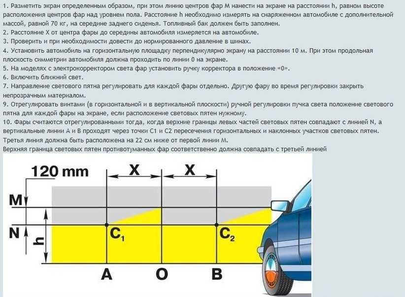 Регулировка фар - как правильно настроить ближний, дальний и противотуманный свет своими руками