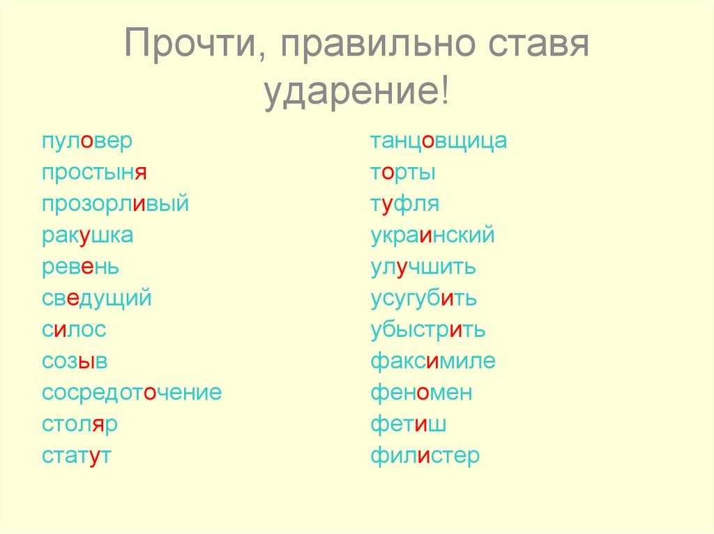 Где ставить ударение в словах